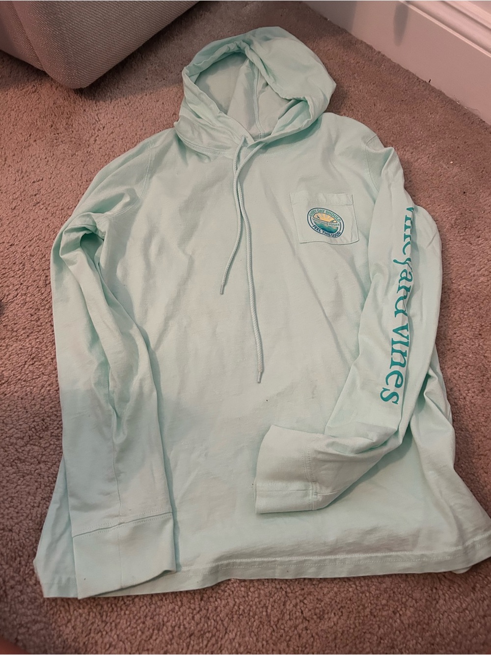 Vineyard Vines Mint Green Hooded Long Sleeve Shirt